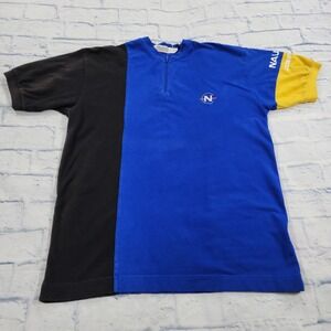 Nautica Competition Shirt MENS SIZE M 1/4 Zip Blue Black Yellow VINTAGE 90s